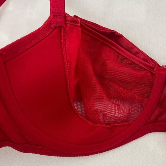 Victoria's Secret Dream Angels Red Satin Bow Bling Sling Push Up Bra - Picture 11 of 12